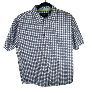 Nick(It) Men’s Floral Short Sleeve Button Down Shirt Size Large